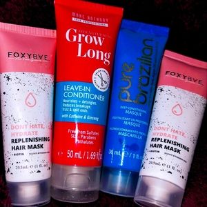 Shampoo mask bundle Nwt sealed 2foxybae,1 Brazilian mask, 1) grow long + 1 more